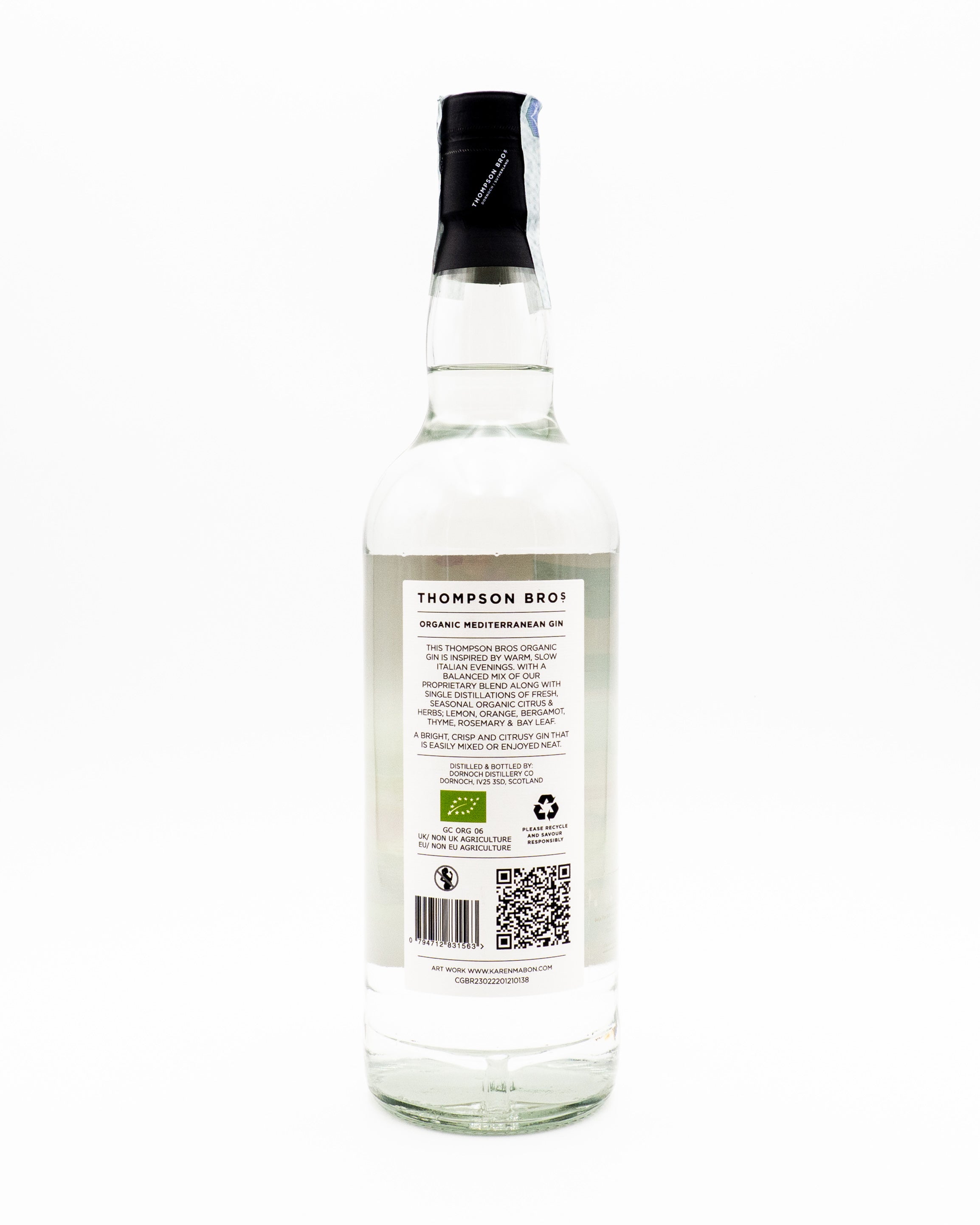 Organic Mediterranean Gin - Thompson Bros