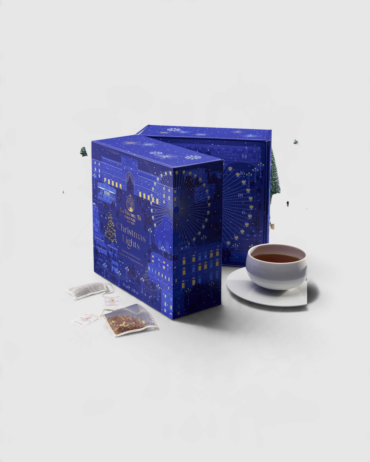 Calendario dell’Avvento 2026 Christmas Lights La Via del Tè - confezione con tazza di tè e decorazioni natalizie