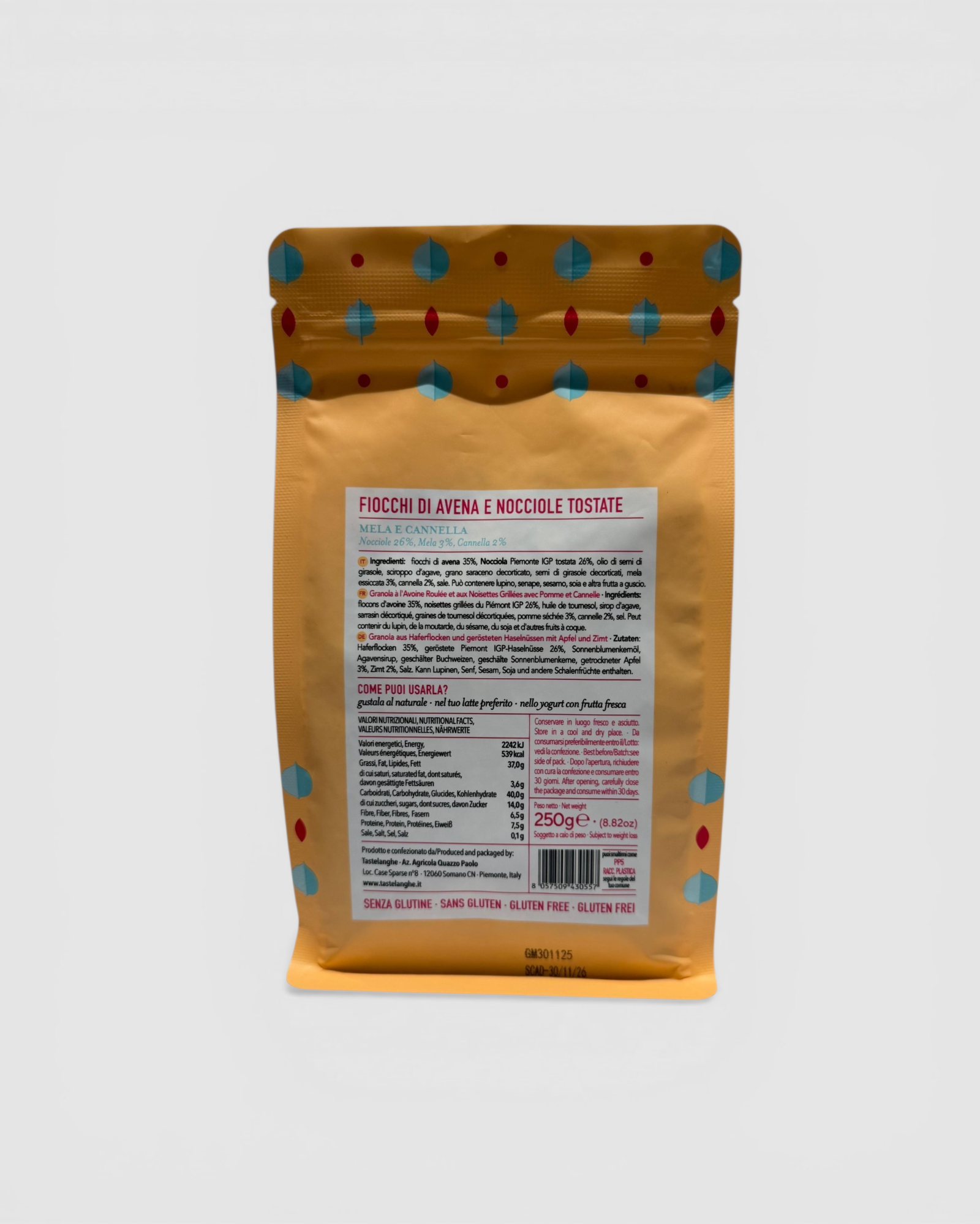 Granola di Nocciole con Mela e Cannella - Tastëlanghe