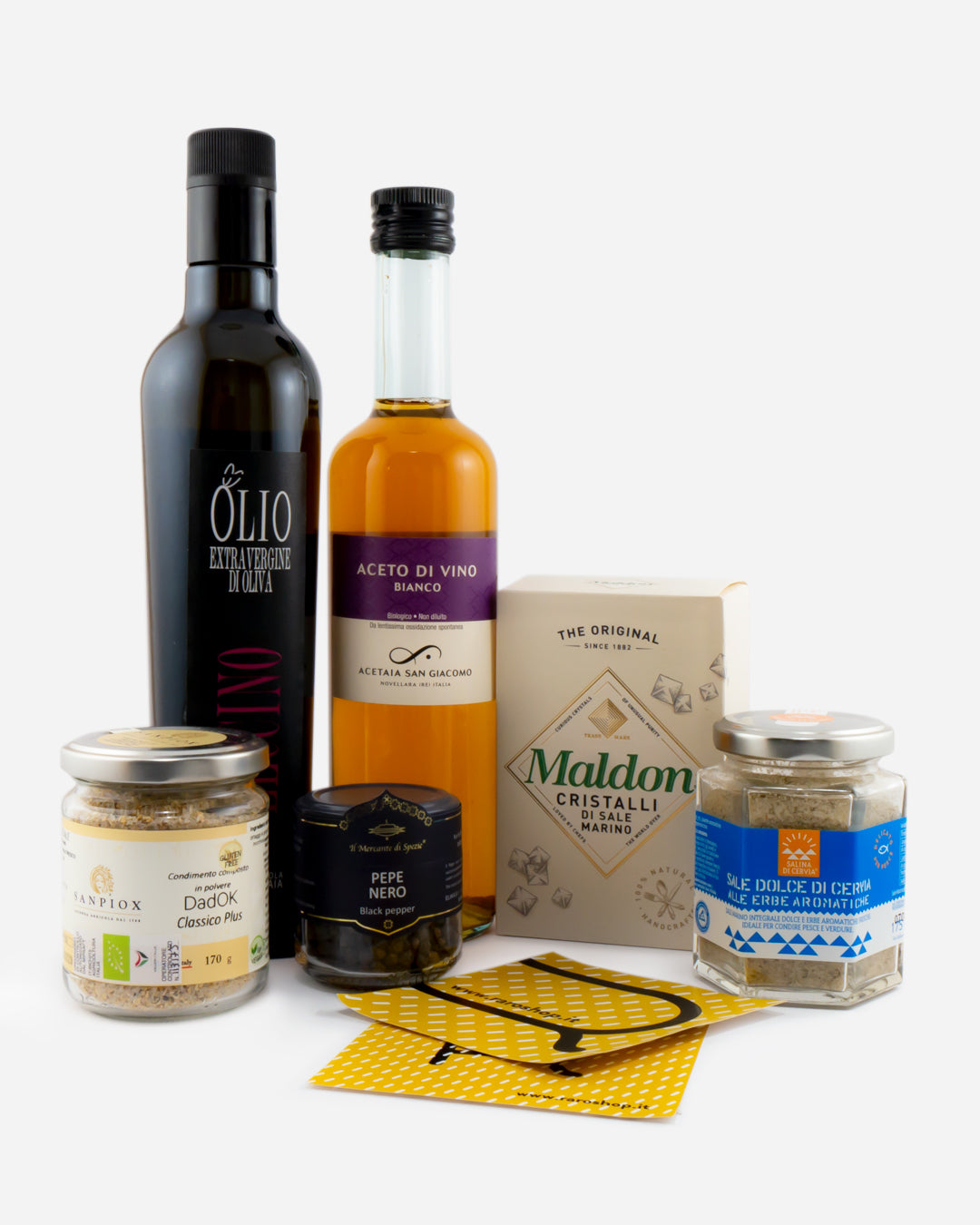 Box Condimenti: Olio, Aceto, Sale e Pepe