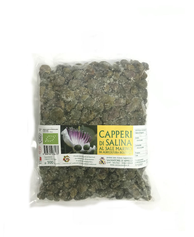 (500 Gr) Calibro 7 E 10 Capperi Misti Al Sale  Marino Bio* - D'amico