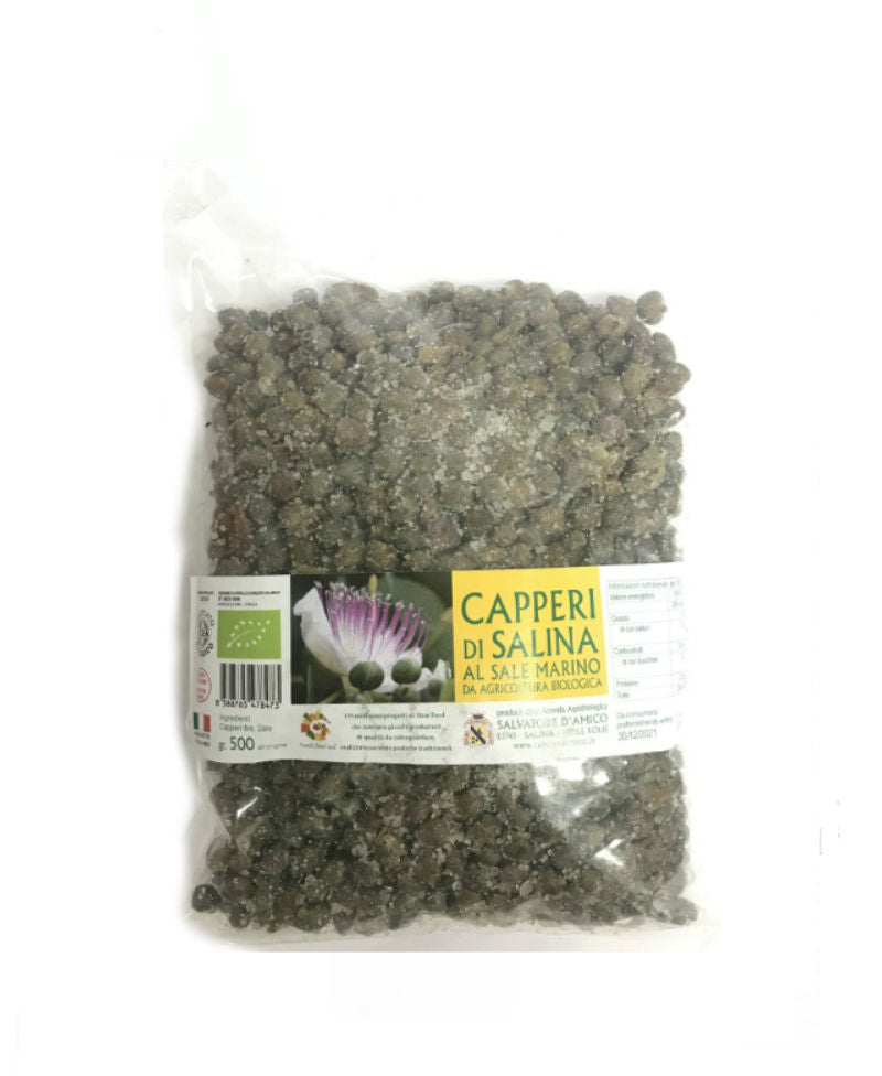 (500 Gr) Calibro 7 Capperi Piccoli Al Sale Marinobio* - D'amico