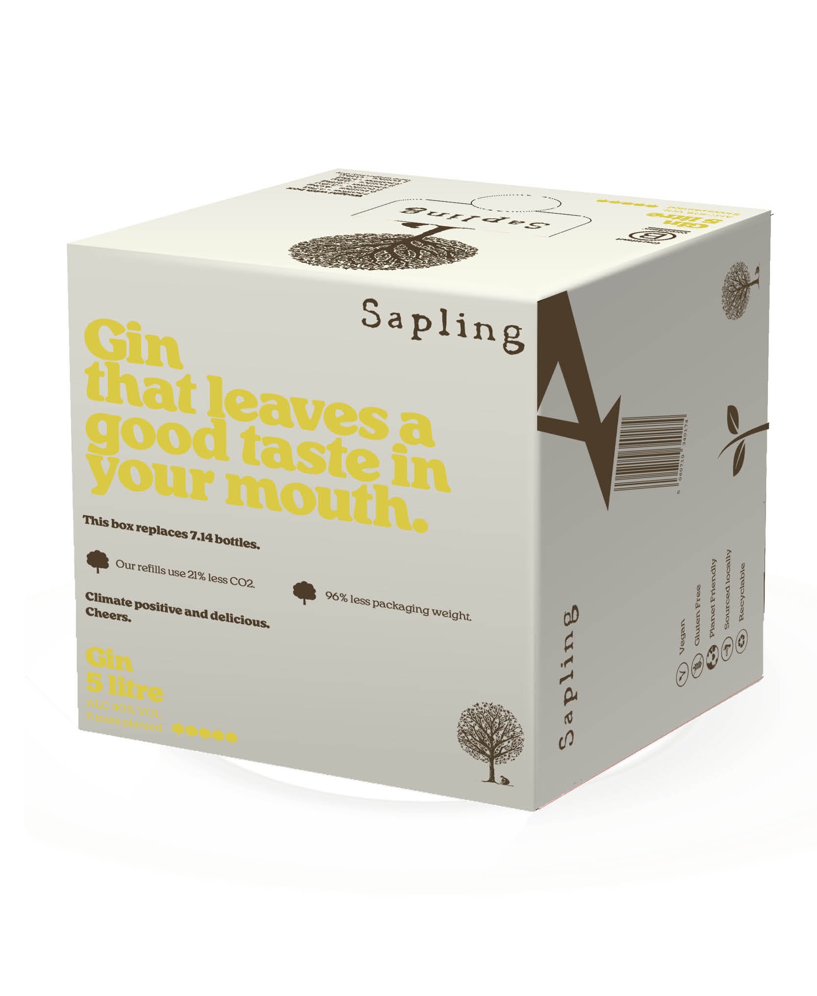 (5,000) Bag In Box Gin - Sapling Spirits