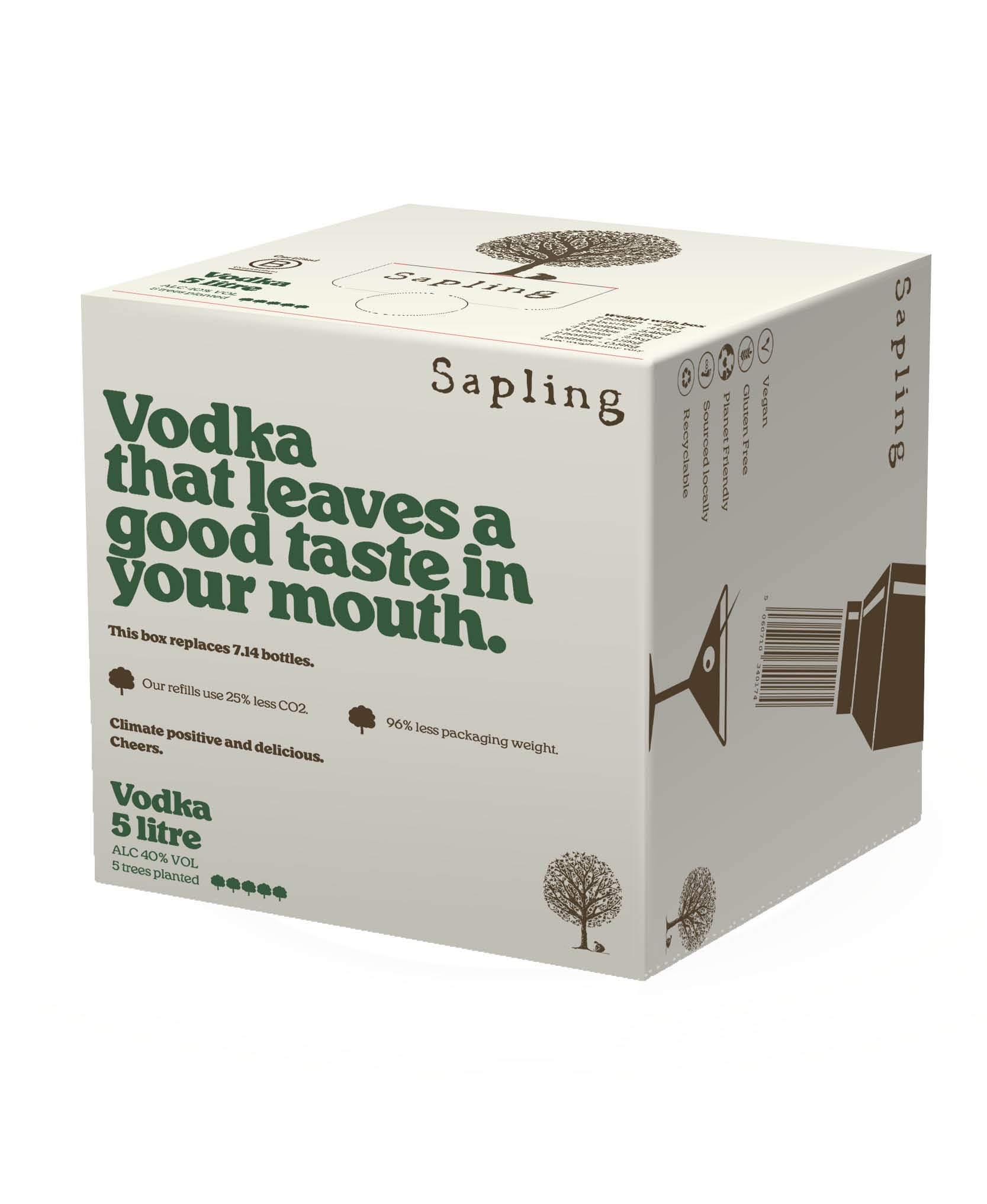 (5,000) Bag In Box Vodka - Sapling Spirits
