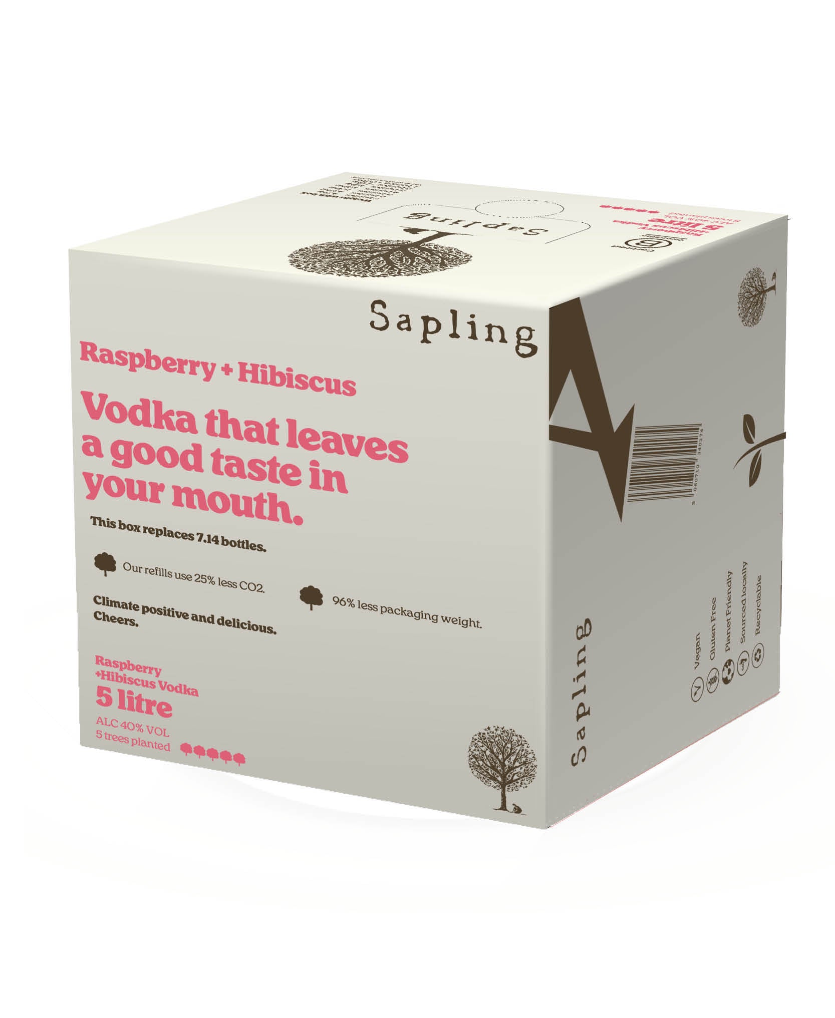 (5,000) Bag In Box Raspberry & Hibiscus Vodka - Sapling Spirits