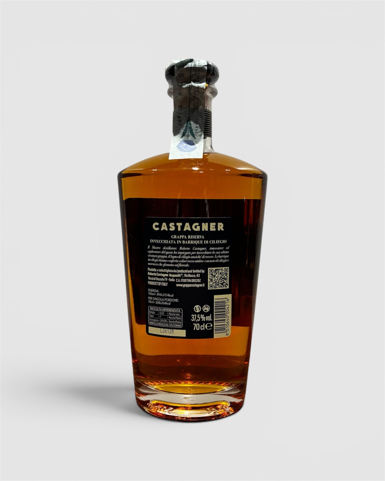 Grappa riserva invecchiata in barrique di ciliegio - Castagner