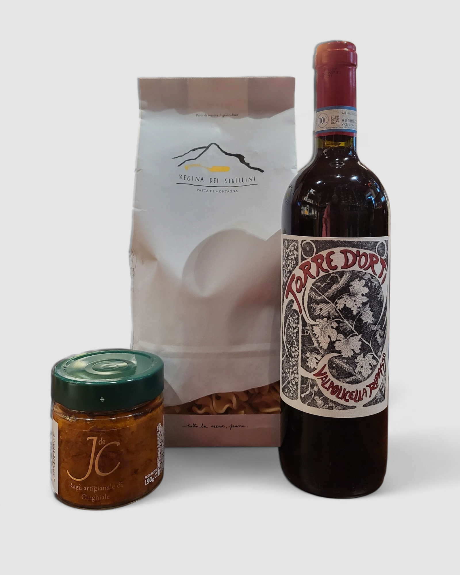 Kit Domenica: Fusilloni, Ragù e Vino Rosso