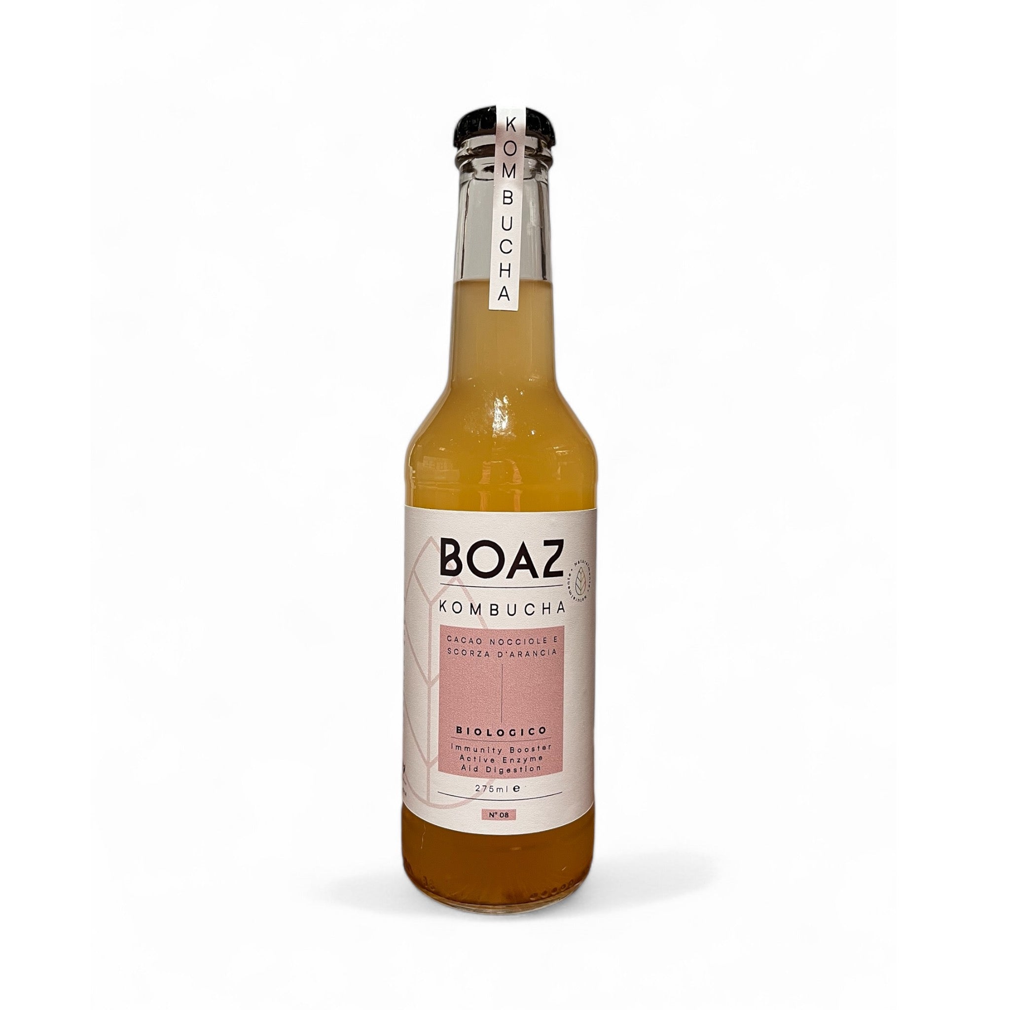 Kombucha Bio Cacao, Nocciola e Scorza d'Arancia - Boaz