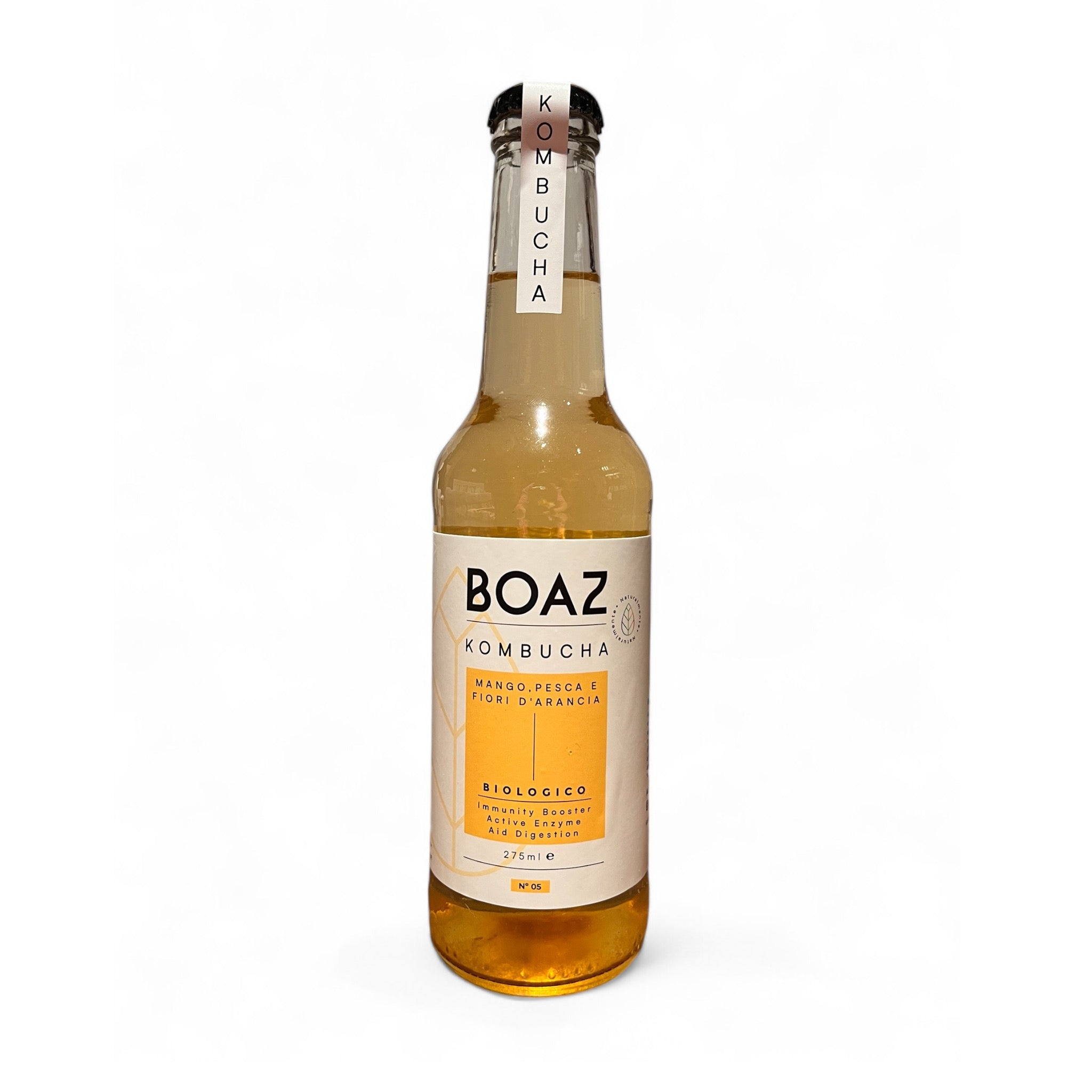 Kombucha Bio Mango, Pesca e Fiori d'Arancia - Boaz