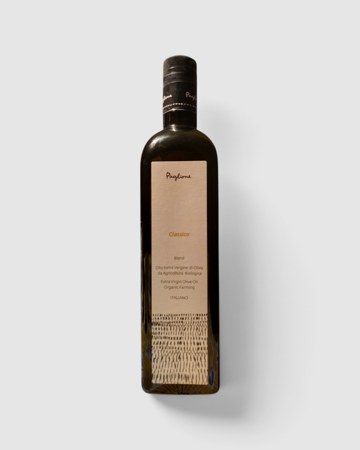 Bottiglia di Olio Extra Vergine di Oliva Classico Paglione in vendita su Raró Shop, formato 750 ml.