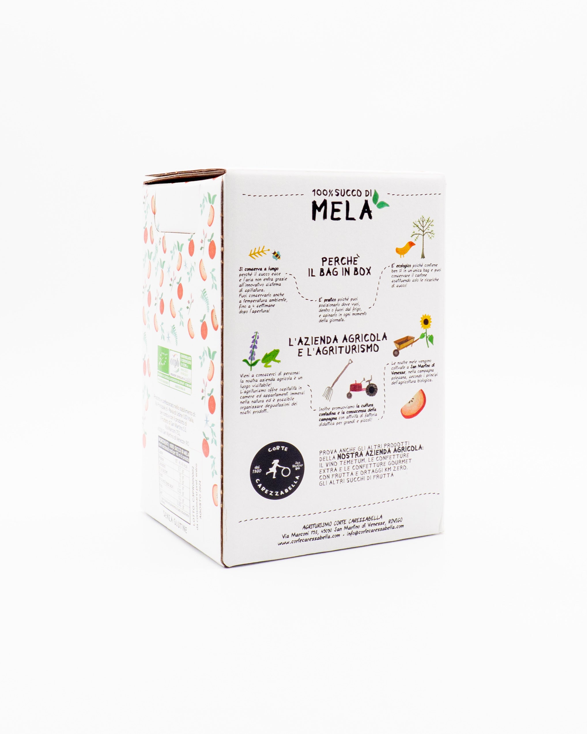 Succo di Mela Biologico 100% - Bag in Box 2L - Corte Carezzabella