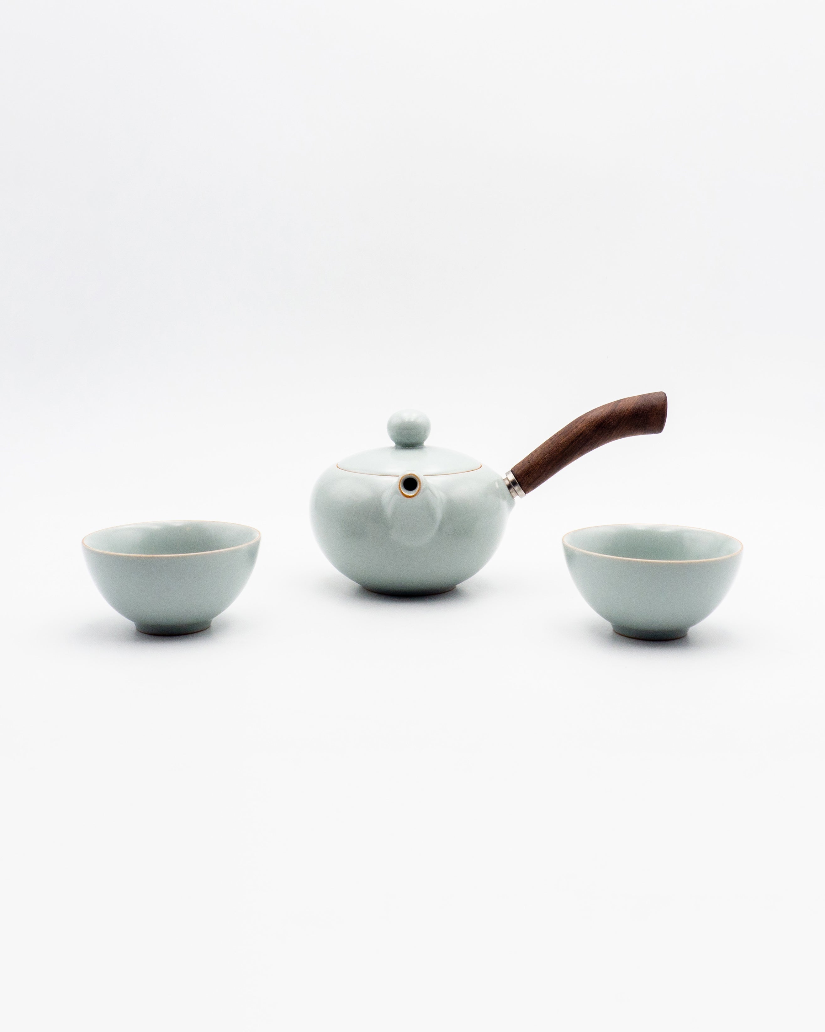Teiera Celadon con due tazze - La Via Del Tè