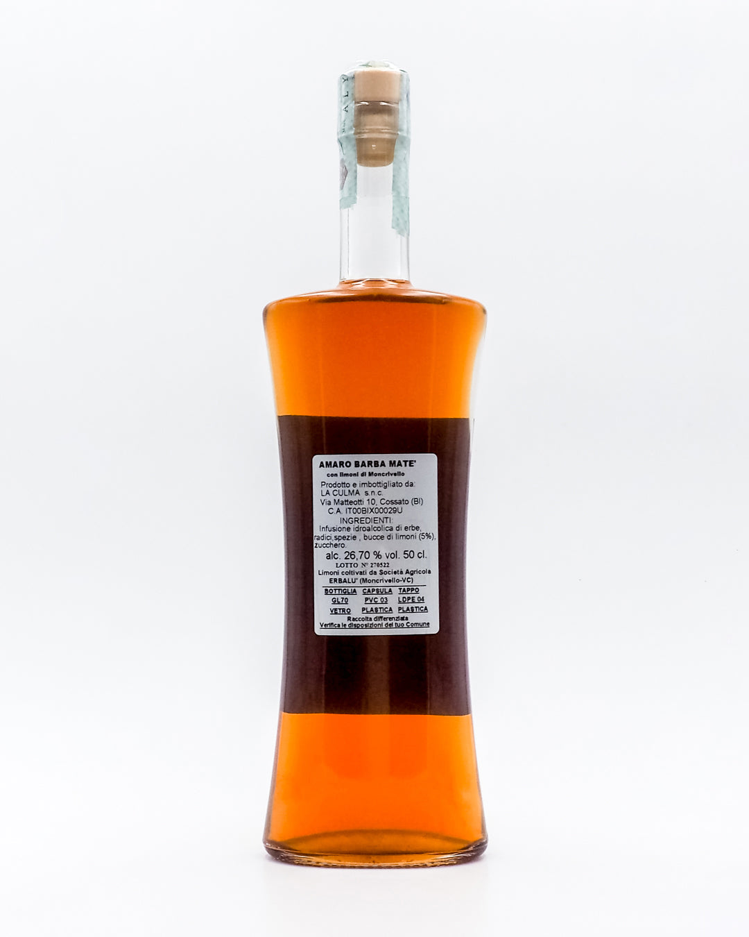 Amaro Barba Maté con limoni di Moncrivello - La Culma | Raró