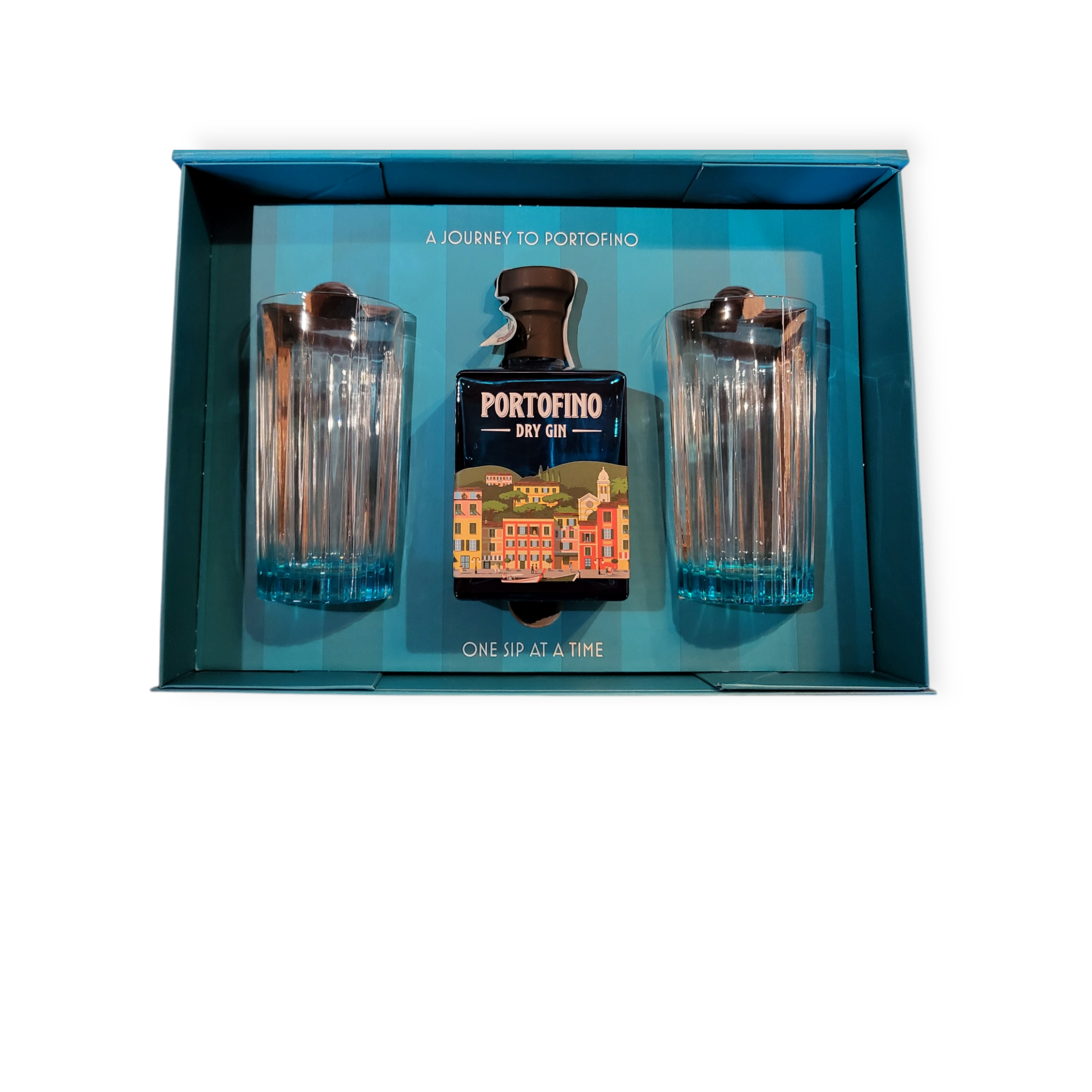 Portofino Dry Gin Gift Pack con due bicchieri