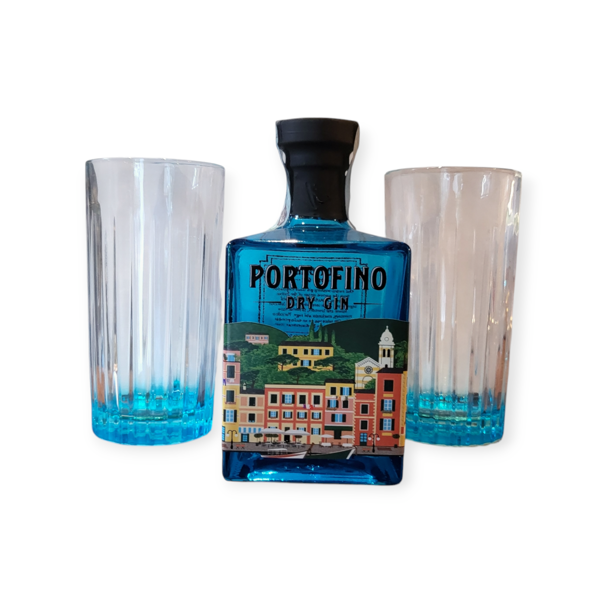 Portofino Dry Gin Gift Pack con due bicchieri