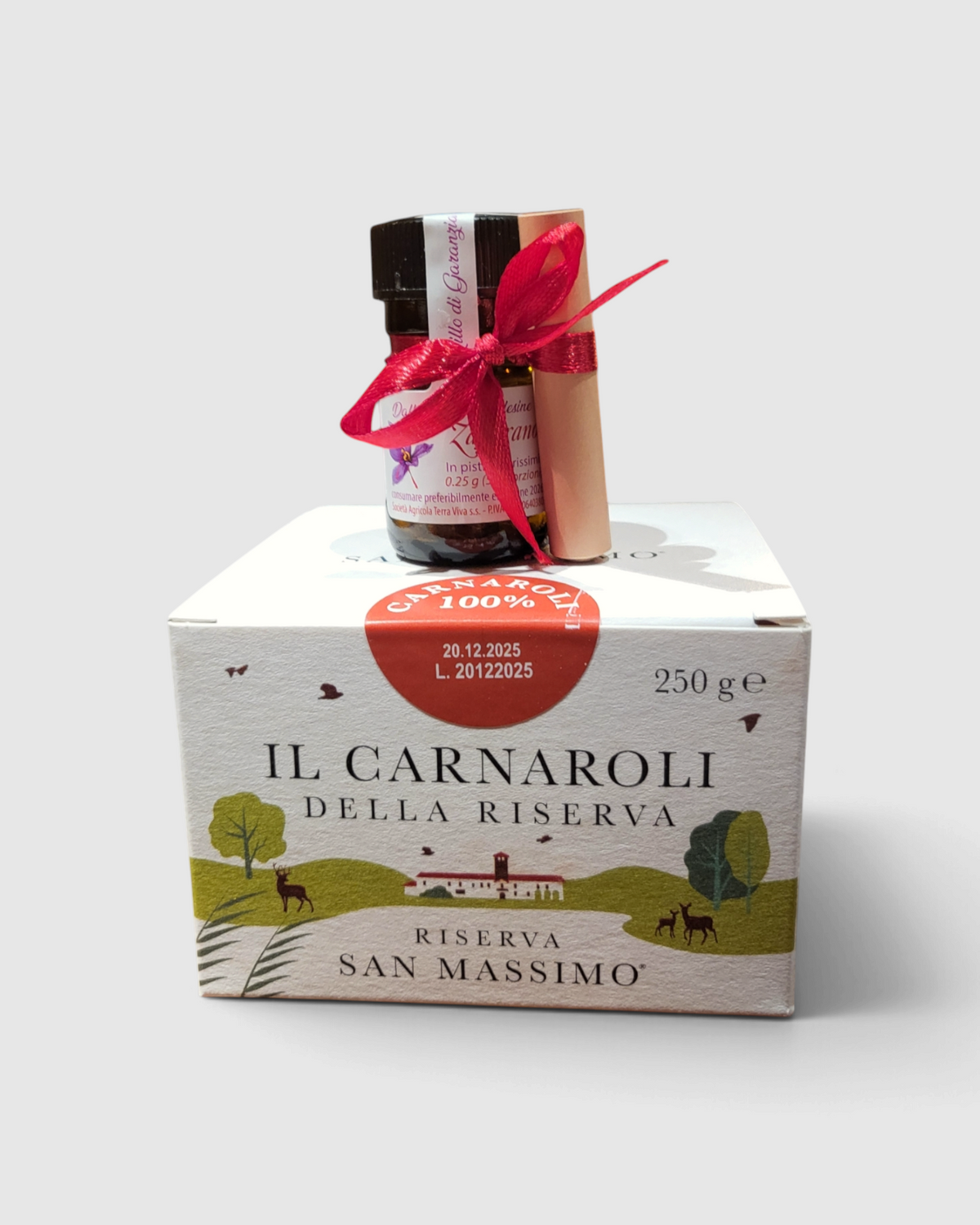 Kit Raró Shop per risotto alla milanese con riso Carnaroli Riserva San Massimo e vasetto di zafferano in pistilli