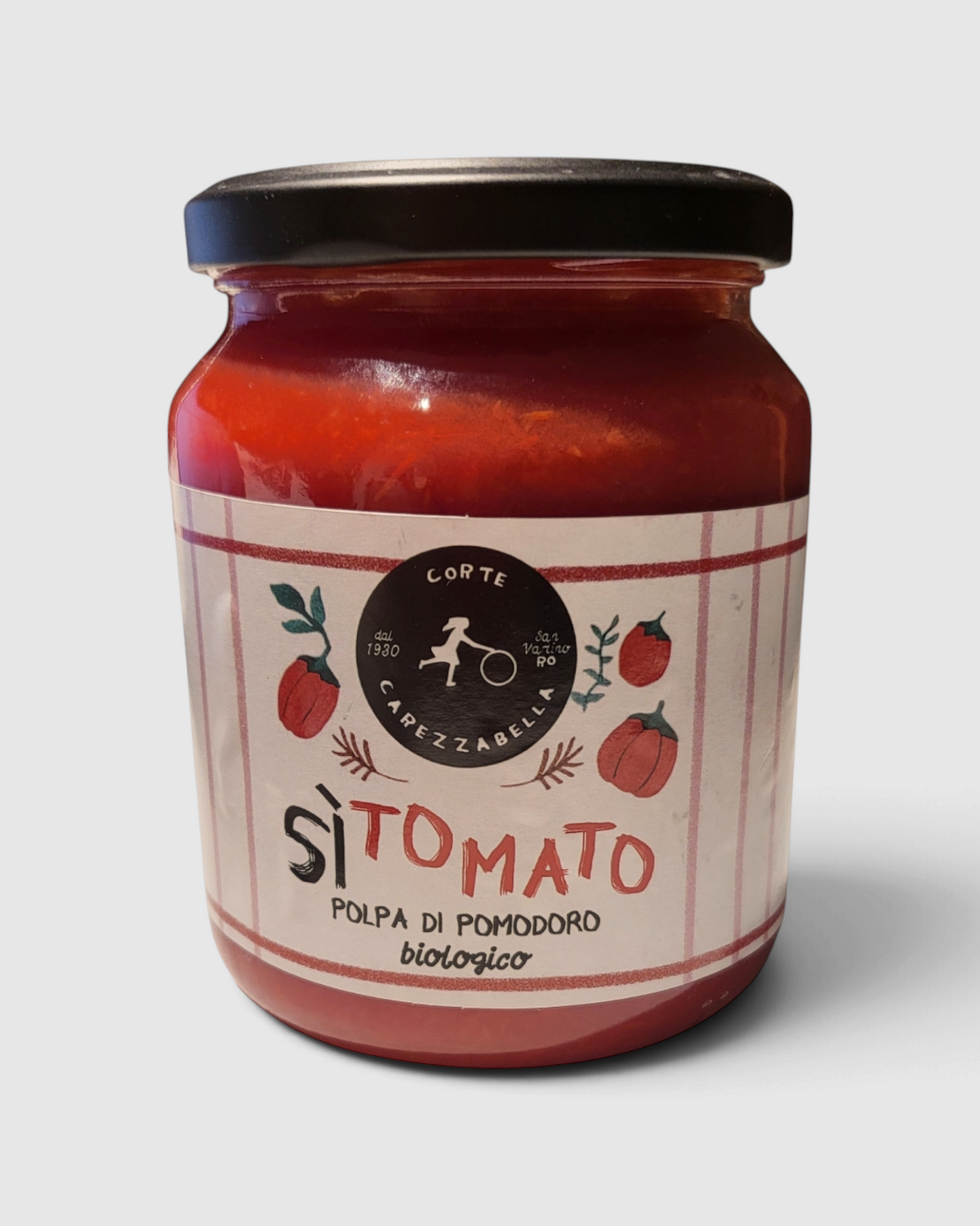 Vasetto di polpa di pomodoro biologico SìTomato di Corte Carezzabella in vendita su Raró Shop