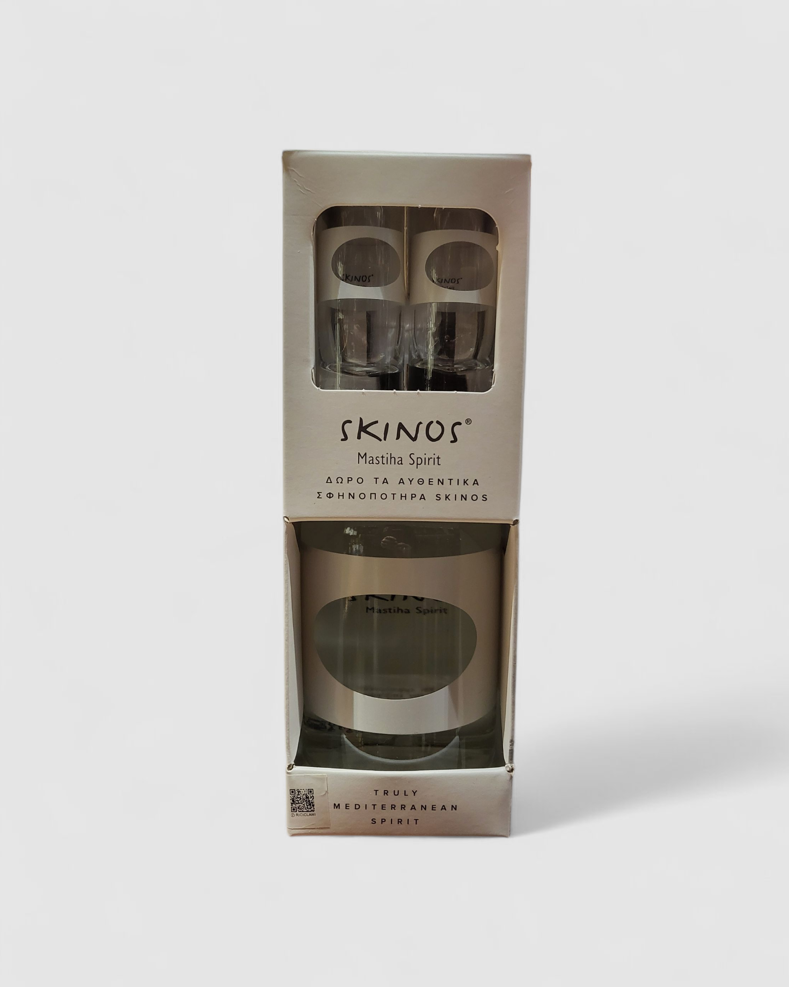 Skinos Mastiha Spirits Box regalo con 2 bicchieri