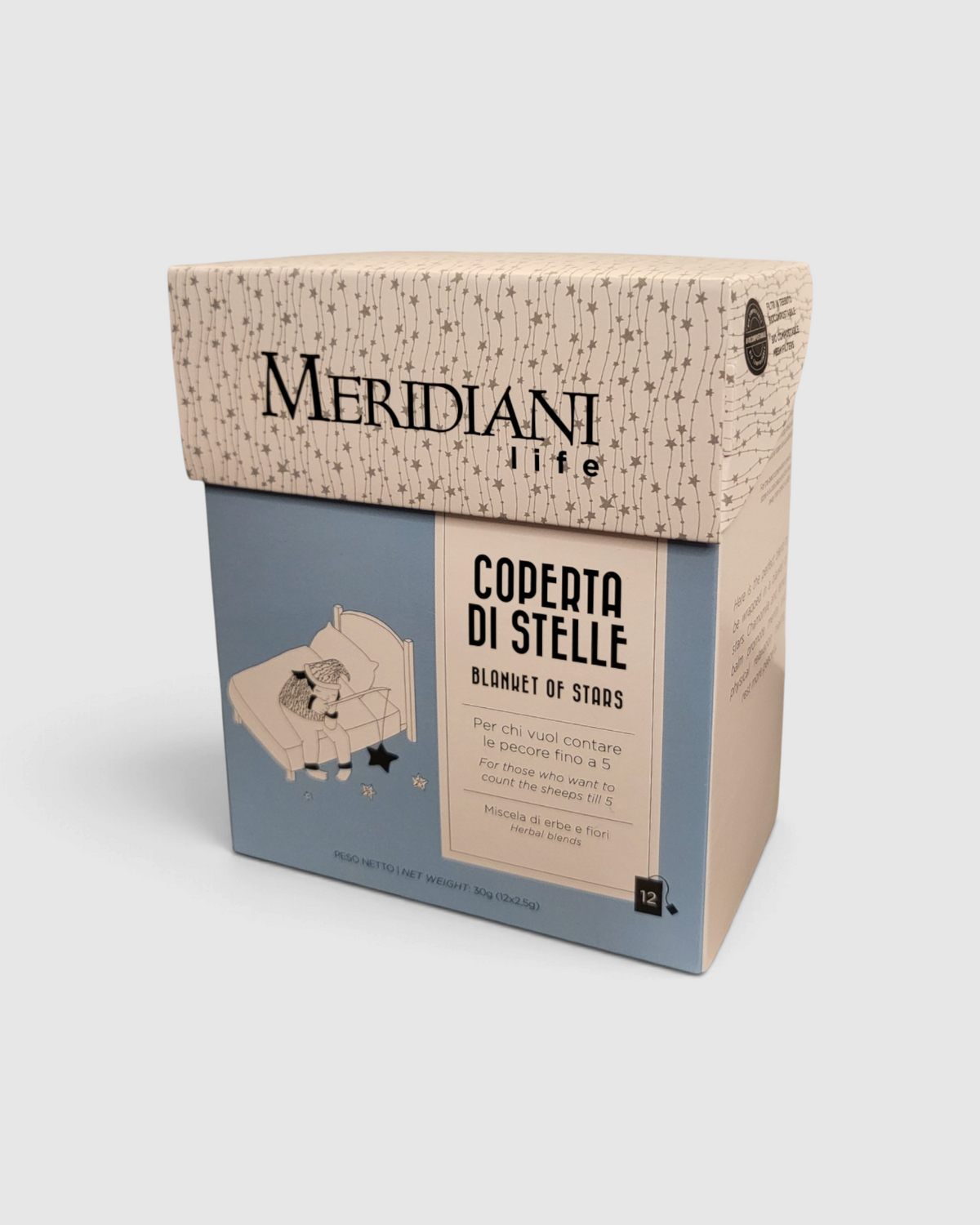 Confezione di tisana Raró Shop Meridiani Coperta di Stelle con camomilla e melissa per il relax serale