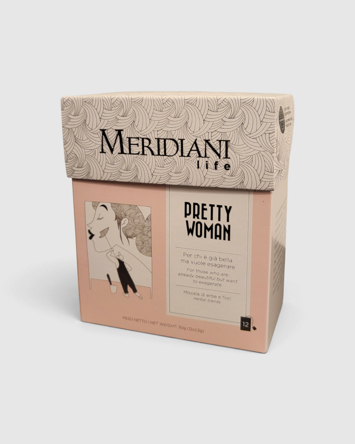 Confezione di tisana Raró Shop Meridiani Pretty Woman con ortica, rooibos e calendula per il benessere femminile