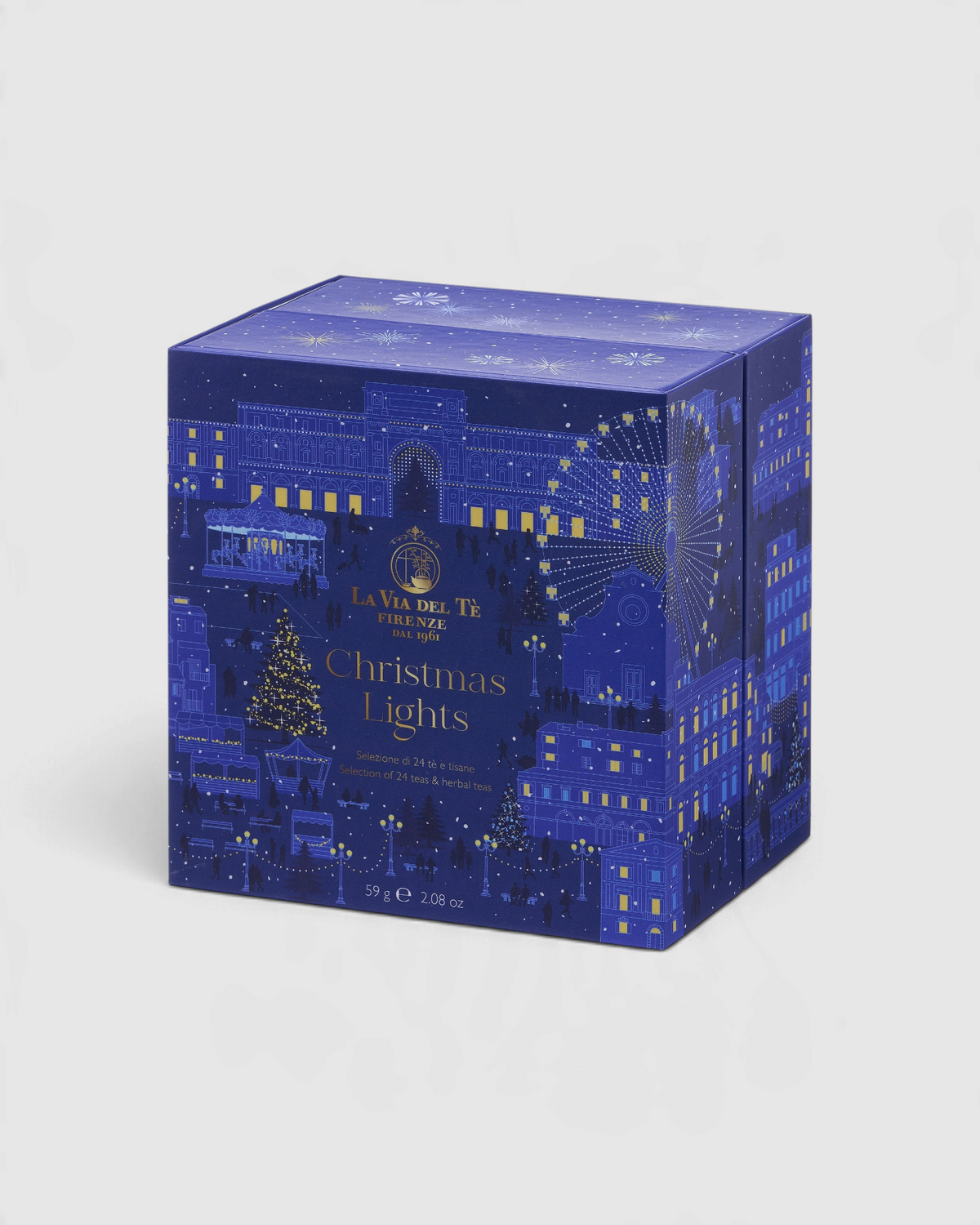 Calendario dell’Avvento 2026 Christmas Lights La Via del Tè - confezione con illustrazioni di Firenze