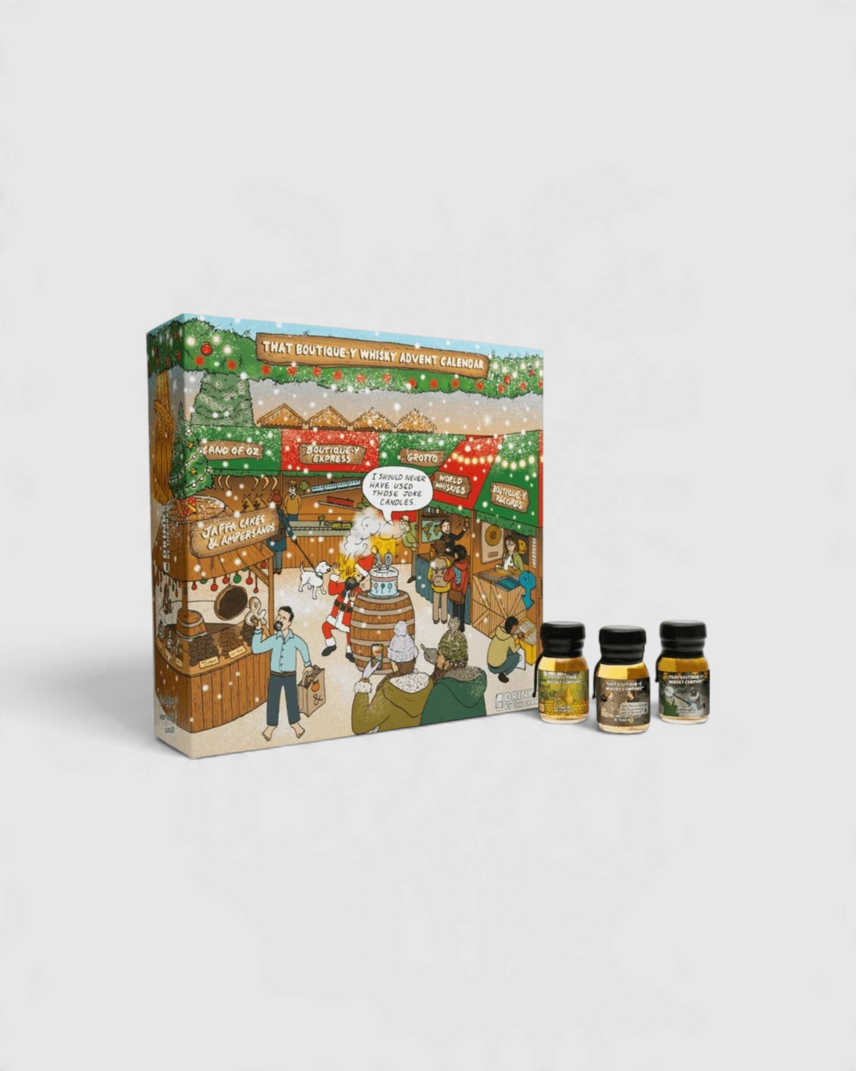 Calendario dell’Avvento That Boutique-y Whisky Vol. 3 con confezione illustrata e bottigliette da 3 cl