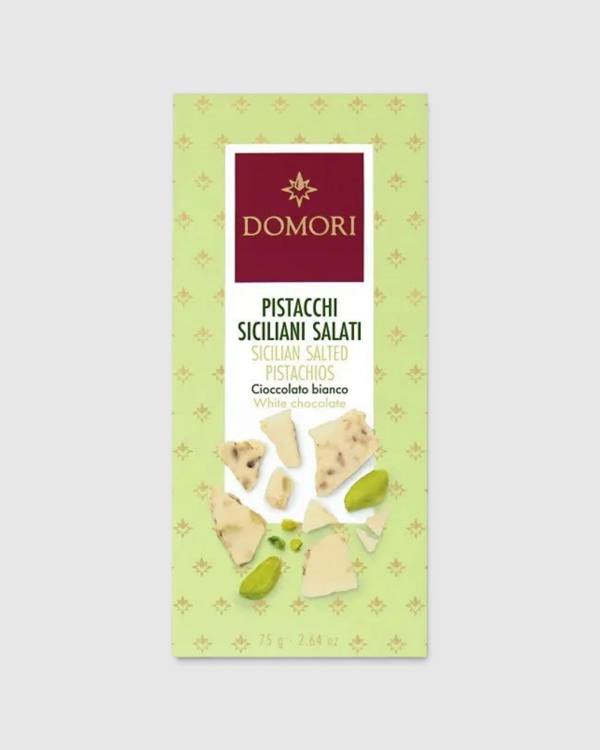 Tavoletta Domori Antologia cioccolato bianco e pistacchi siciliani salati da 75 g