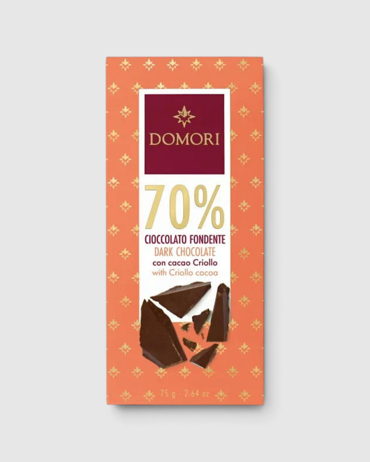 Tavoletta Domori Antologia cioccolato fondente 70% con cacao Criollo da 75 g