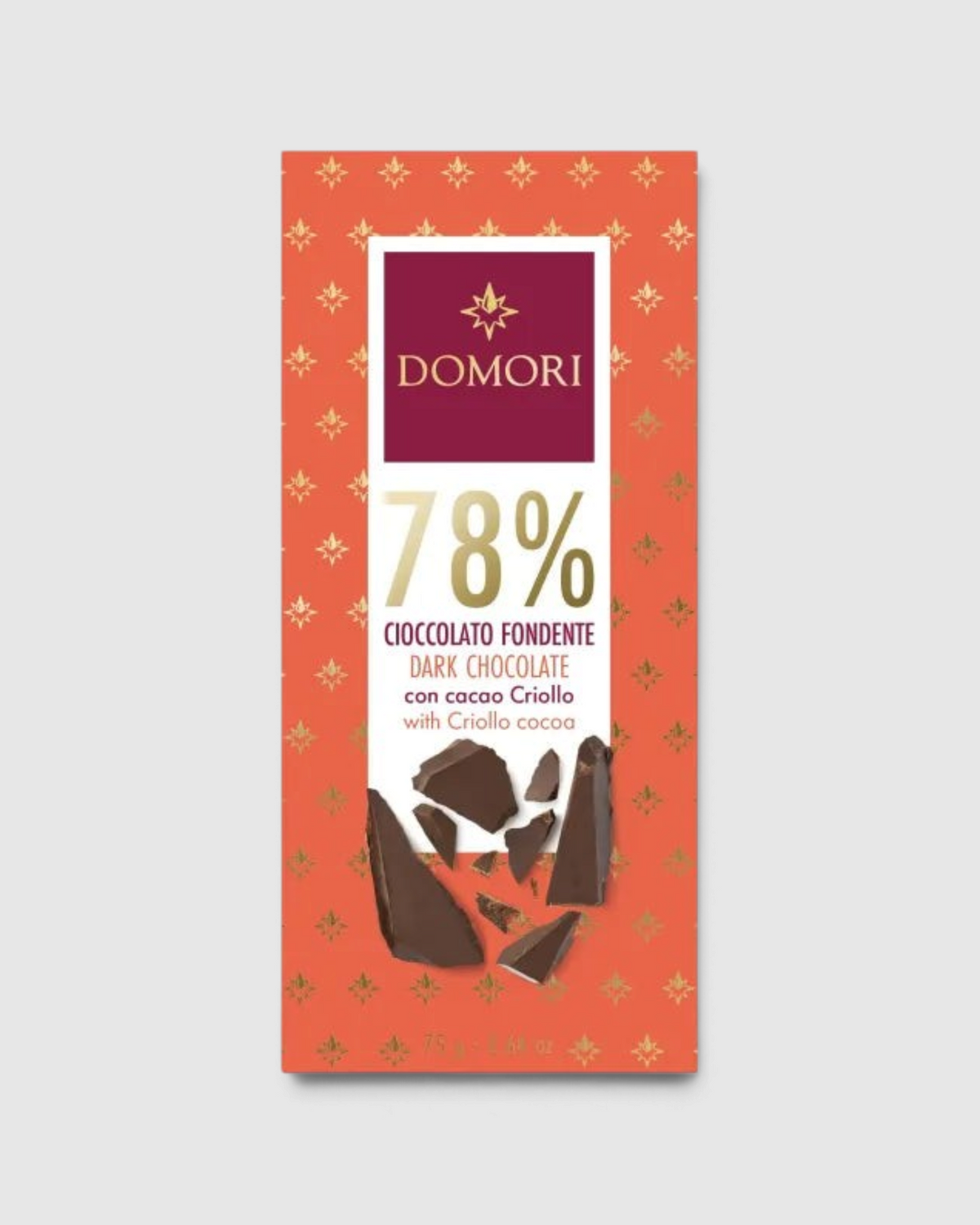 Tavoletta Domori Antologia cioccolato fondente 78% con cacao Criollo da 75 g