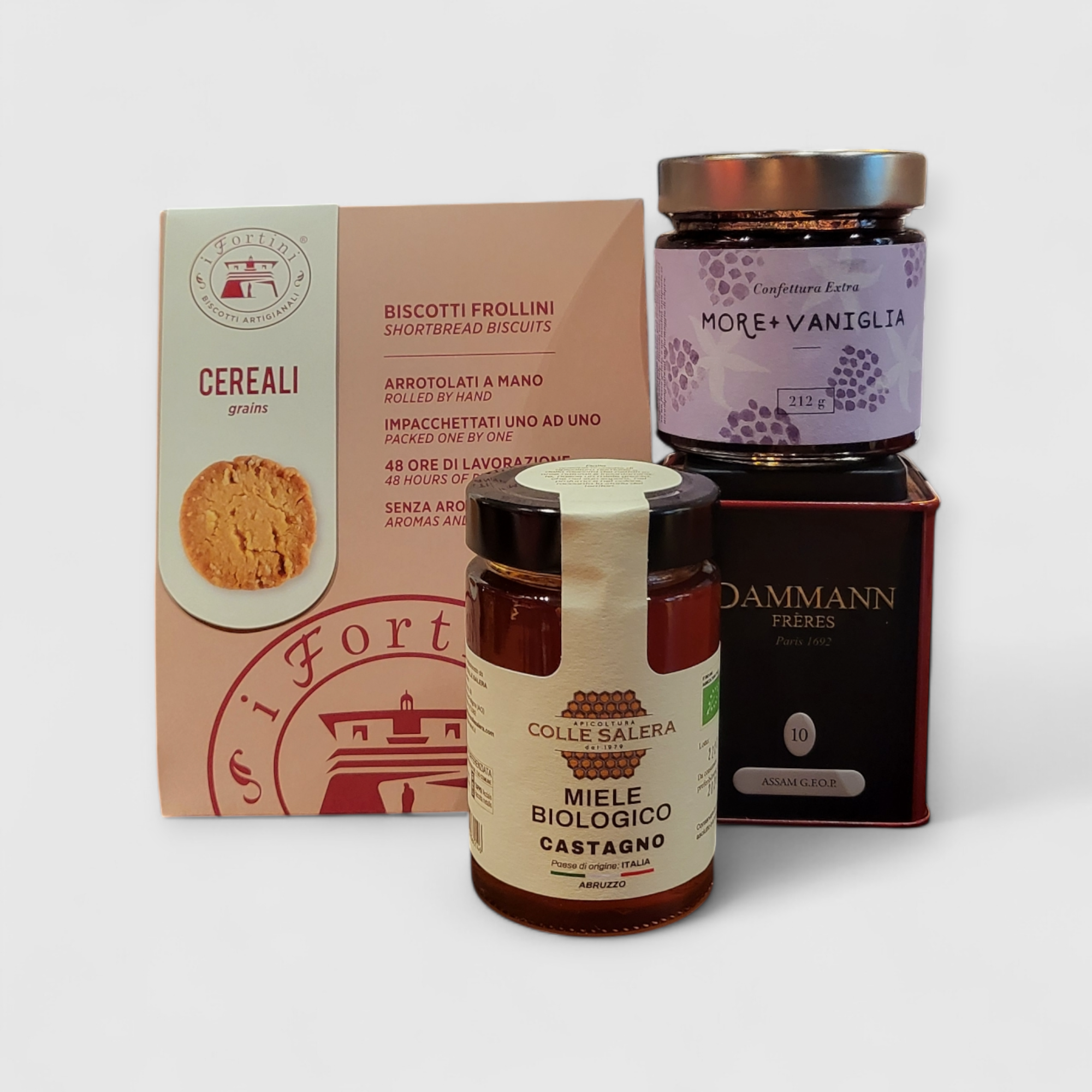 Kit Dolce come la Mamma: Biscotti, Miele, Marmellate e Te