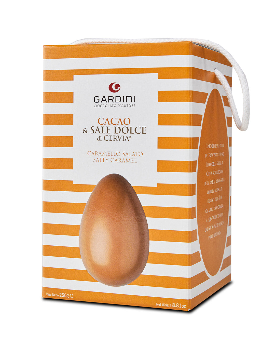 Uovo "Cacao e Sale" al caramello con sale dolce di Cervia Gardini